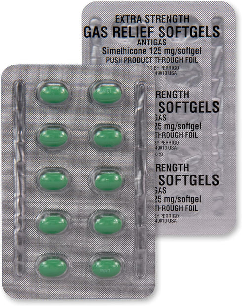 Amazon Basic Care Gas Relief Softgels, Simethicone 125 mg, Extra Strength Antigas, 30 Count...
