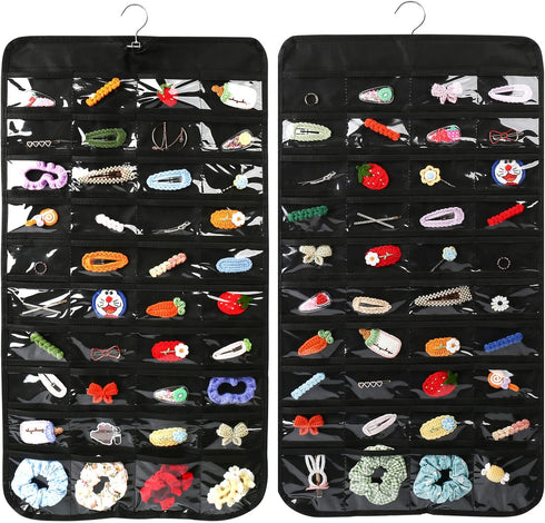 Luney Hanging Jewelry Organizer, 80 Pockets Earring Holder Organizer with Pockets for Woman, for Hanging Earrings, Necklaces, Bracelets, Rings, St...