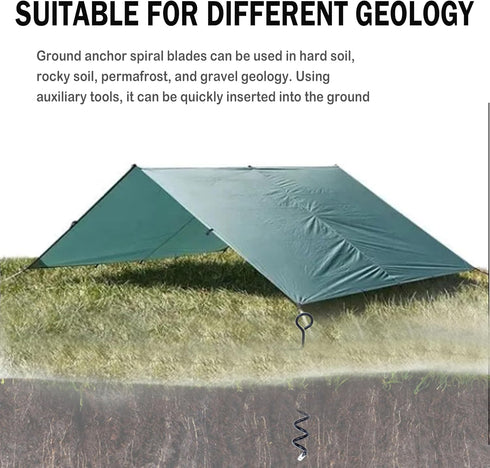 12.2 Inch Spiral Ground Anchors Fits for Tent,Swings,Sheds,Trampolines-Gound Anchors Screw in(2 Pcs...