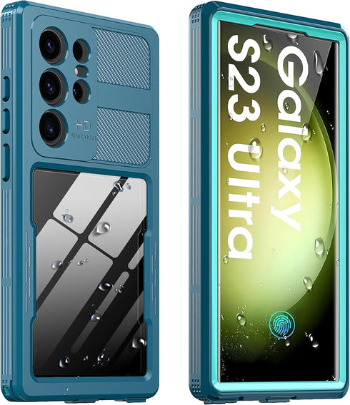 Ezanmull for Samsung Galaxy S23 Ultra Waterproof Case, with Built-in Screen Protector Dustproof Shockproof Full Body Underwater Protective Phone C...