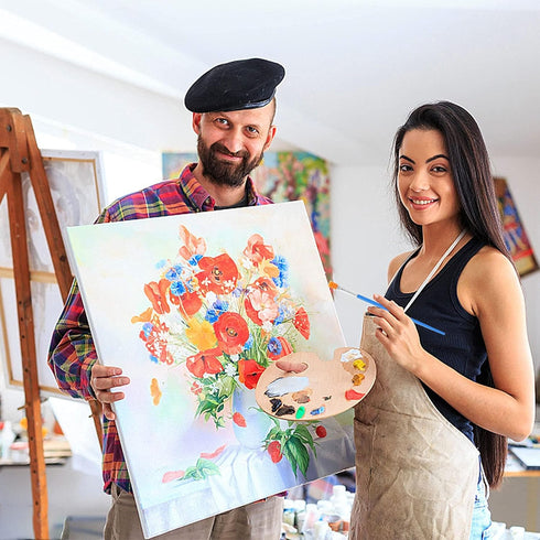 60 Pcs Paint Brushes,Round Flat Small Brush Bulk for Detail Painting...