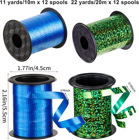 24 Pack Holiday Curling Ribbons for Valentines Decorations Crafts Bows Present Wrapping Florist Wedding Party Festival Art Craft Decor, 1/4 Inch a...