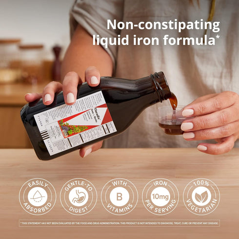 Floradix Iron & Herbs - Liquid Herbal Supplement for Energy Support - Iron Supplement with Vitamin C & B Complex Vitamins - Liquid Iron Supplement...