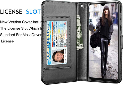 Galaxy A50 Case, Galaxy A30S / A50S / A50 Wallet Case, Luxury Cash Credit Card Slots Holder Carrying Folio Flip PU Leather Cover [Detachable Magne...