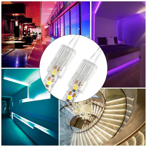 RGBZONE 10pcs 2-Pin 8mm LED Strip to Wire Connectors and 10m/32.8ft 2 Pin Extension Wire for Waterproof or Non-Waterproof Single Color LED Strip L...