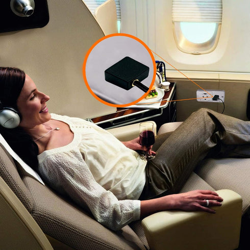 Gold Plated Airplane Flight Headphone Adapters (Pack of 2) | Allows you to use your Earphones with all In-Flight Media Systems | This Enables Grea...