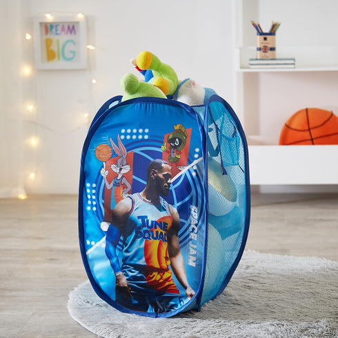 SPACE JAM: A New Legacy Pop Up Laundry Storage Hamper with Handles, 21"H x 13"L x 13"W...