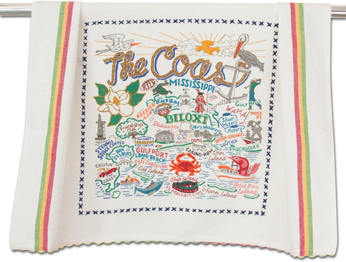 Catstudio Mississippi Coast Dish Towel, U.S. City Souvenir Kitchen and Hand Towel, Perfect Tea Towels for Mississippi Lovers, Travel Souvenir, Hou...