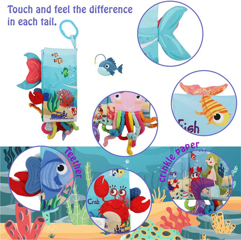 Baby Books 0-6 Months,Crinkle Books For Babies Toddler Infant Tummy Time Teether Toys,High Contrast Sensory Baby Toys 6 to 12 Months Touch Feel Bo...