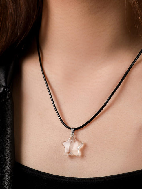 Sacina Gothic Boho Star Necklace, Star Necklace Y2k, White Nature Stone Star Pendant, Boho Necklace, Gothic Necklace, Y2k Necklaces, Christmas New...