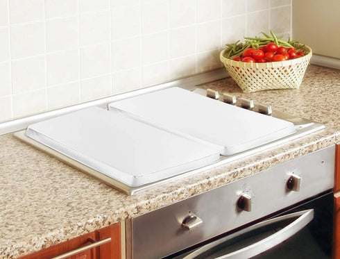 Reston Lloyd Rectangular Stove Burner Covers, Set of 2, White...