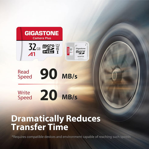 Gigastone Micro SD Card 32GB, Camera Plus, MicroSDHC Memory Card for Video Camera, Wyze Cam, Security Camera, Roku, Full HD Video Recording, UHS-I...