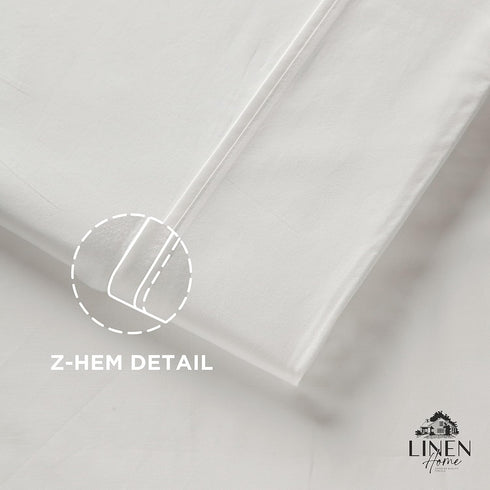 Linen Home 100% Cotton Percale Pillowcases King Size, White, 2 Pieces of Pillow Case, Crisp and Cool Strong Bed Linen, 20 inches X 40 inches...