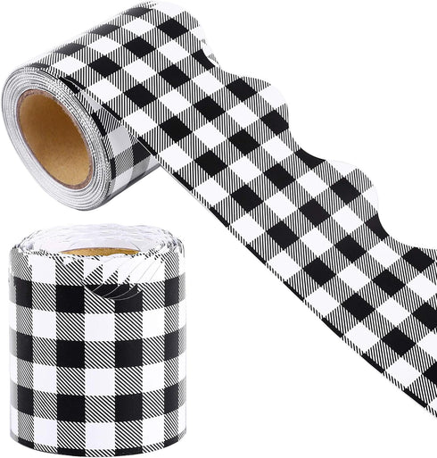 URATOT 65.6 Feet Bulletin Board Decorative Trim Border Trim for Chalkboard WhiteBoard Decoration, White and Black...