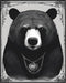 Posterizer 1 pcs- black and white theme-bear wearing necklace-Gothic Art-Art for Animal Lovers- Living Room Bedroom Decor- unframed wall art...
