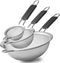 Stainless Steel Fine Mesh Strainers, Set of 3 Sizes Strainer for Kitchen, Wire Sieve with Insulated Handle Kitchen Strainer, Baking Tools Colander...