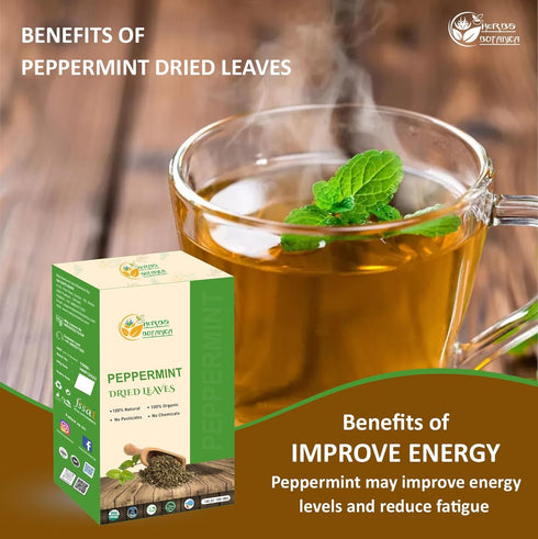 Herbs Botanica Dried Peppermint Leaves Fresh Mint Raw Aromatic Herbal Tea, Culinary Delight, and Natural Digestive Aid - Gluten Free, Non GMO, Res...