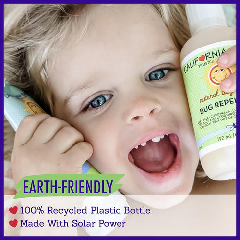 California Baby Natural Bug Repellent Spray | Citronella Bug Spray | DEET-Free | Repels Mosquitoes + Bugs | Allergy Friendly | Great Smell | Baby ...