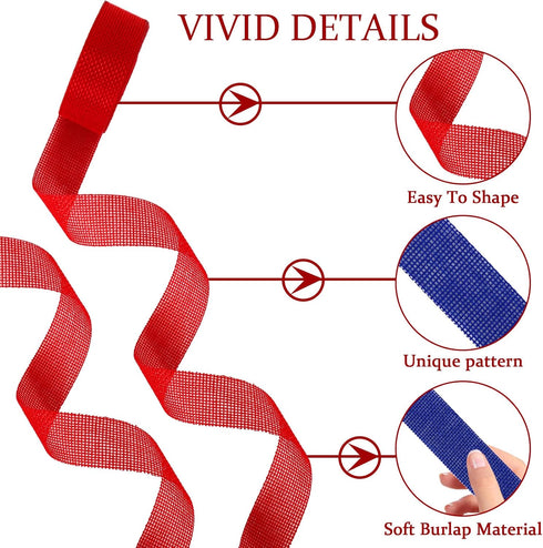 3 Rolls 24 Yards 4th of July Ribbon Rolls 1 Inch Red White Blue Gift Wrapping Ribbon Patriotic Ribbon for Independence Day DIY Crafts Wreath Bow M...