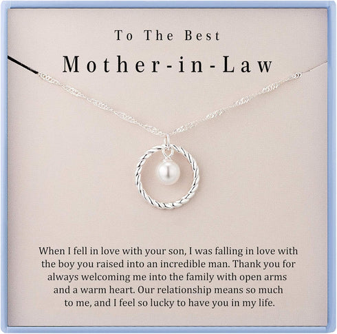 Burning Love Mother in Law Necklace Mom Gifts Mother Daughter Necklace Sterling Silver Circle Necklaces for Mother in Law Gifts Christmas Holiday ...