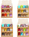 64Pcs Mini Bookcase Toy Book Shelf Wood Doll House FurnitureModel Library Decor Four Floors Storage Shelves Pretend Play 1:12 Accessories scene Ha...