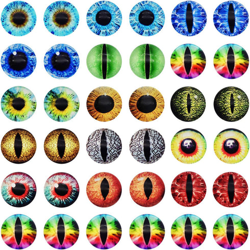 12MM 60PCS Dragon Eyes Glass Cabochon for Clay Doll Making Sculptures Props Craft Jewelry DIY Findings 0.47inches...