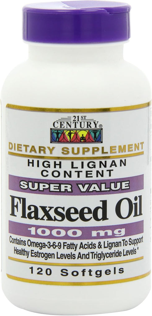 21st Century Flaxseed Oil 1000 Mg Softgels, 120-Count (22871)...