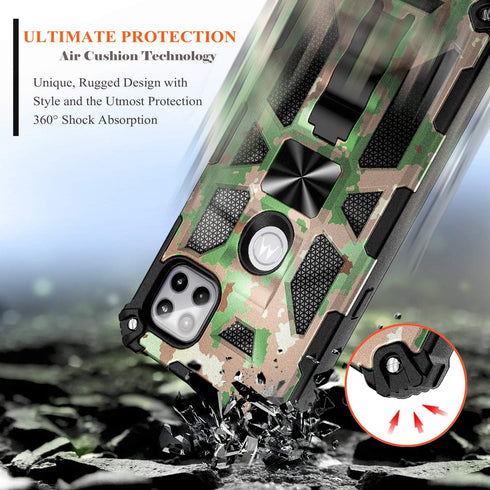 NZND for Motorola One 5G Ace Case (One 5G UW Ace) with Tempered Glass Screen Protector (Maximum Coverage), Full-Body Protective Shockproof [20FT M...