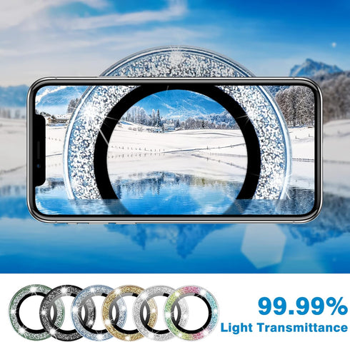 for iPhone 13 Pro & iPhone 13 Pro Max Camera Lens Protector, Bling Glitter 9H Tempered Glass Camera Cover Anti Scratch Shockproof Screen Protector...