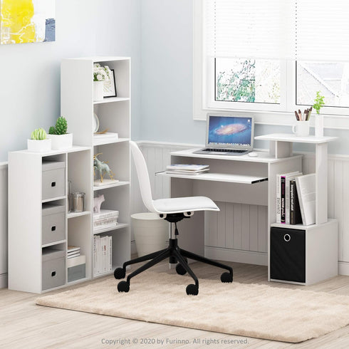 Furinno Luder Bookcase / Book / Storage , 5-Cube, White...