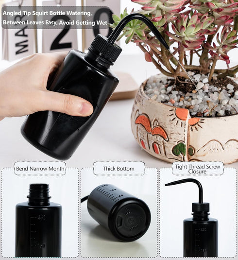 Melphoe Tattoo Wash Bottle Squeeze 3Pcs 250ml Squirt Bottle Succulent Watering Can, Safety Rinse Bottle, Plastic Squeeze Medical Lab Washing Bottl...