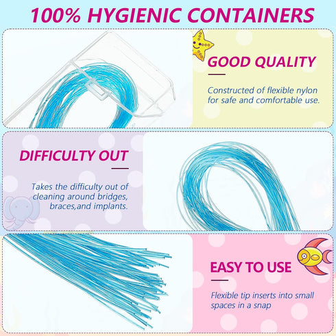 Preteen Kids Floss Threaders, Deep Clean Orthodontic Threader Floss for Braces, Bridges, and Implants 200PCS (4Pack)...