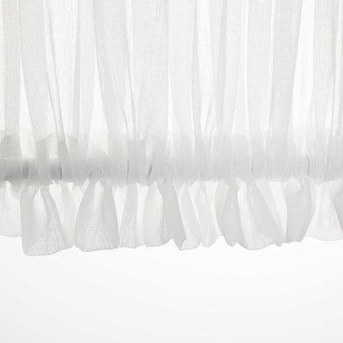 Aquazolax Privacy Sheer French Door Curtains White Semi Sheer Elegant Weaved Drapery Linen Textured Look Patio Door Panels for Front Side Door Win...