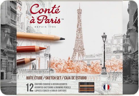 Conté à Paris The Sketch Set with Assorted Sketching Pencils...