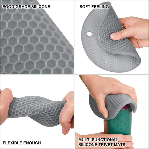 Trivets for Hot Dishes, Hot Pads for Kitchen, Silicone Trivets for Hot pots and Pans, Multi-Purpose Silicone Pot Holder, Heat Resistant Mat Pothol...