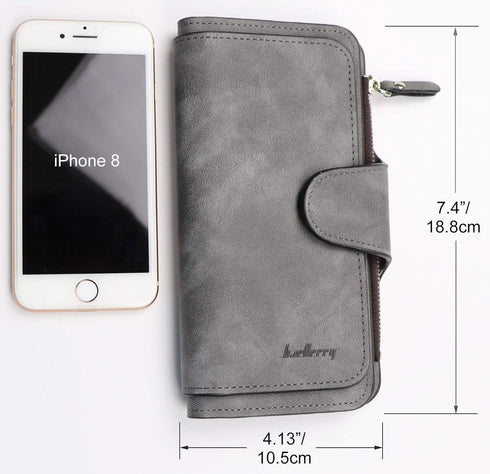 Women's Long Leather Wallet RFID Blocking Cash ID Credit Card Holder for Women Ladies Soft Clutch Wallet with Zipper Coin Pocket Fashion Purse (Da...