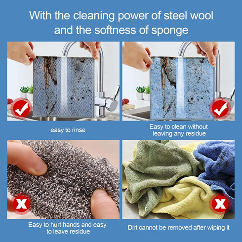 Multipurpose Wire Dishwashing Rags for Wet and Dry?Dish Rags for Washing Dishes, Non Scratch Wire Dishcloth? Wire Dishcloths for Kitchen? Wire Mir...
