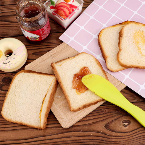 10 Pieces Plastic Butter Spreader Multi Purpose Butter Knife Spreader Versatile Knife Frosting Knives for Soft Cheese Cream Icing, 7 x 1.4 Inch(Ye...