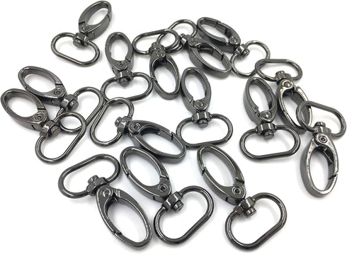 15 Pcs 20mm Inside Diameter Oval Ring Lobster Clasp Claw Swivel for Strap Push Gate Lobster Clasps Hooks Swivel Snap Fashion Clips (3/4 inch, Gunm...