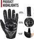 IRON JIA'S Motorcycle Gloves Full Finger Durable for Road Racing Bike Summer Spring Powersports Support Touch Screen Black-XL...