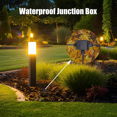 IP68 Waterproof Junction Box Outdoor, 3 Way Underground Electrical Junction Box, Plastic Electrical Box with Terminal Block, Suitable for LED Land...