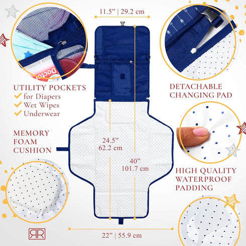 Portable Diaper Changing Pad Waterproof – B0NUS Insulated Baby Bottle Bag, 2-in-1 Diaper Clutch and Changing Mat, Wipe Clean Portable Changing Pad...