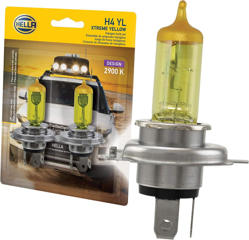 HELLA H4 YL Xtreme Yellow Bulb (12V 60/55W), 2 Pack...