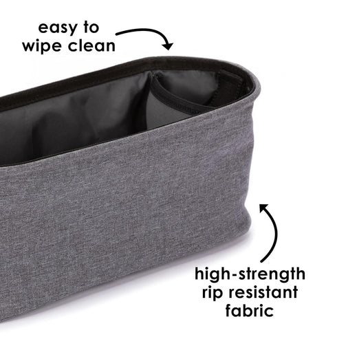 Diono Buggy Buddy Universal Stroller Organizer with Cup Holders, Secure Attachment, Zippered Pockets, Safe & Secure, Gray...