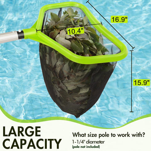 Pool Net, Pool Skimmer Net with Reinforced Frame, Large Capacity Pool Cleaning Net, Fine Mesh Pool Nets for Cleaning Leaves Pond Spa Inground Swim...