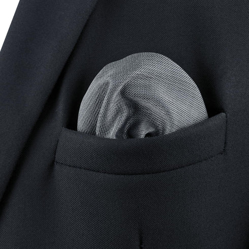 SHLAX&WING Solid Color Grey Silk Matching Pocket Square 12.6 inches Large...