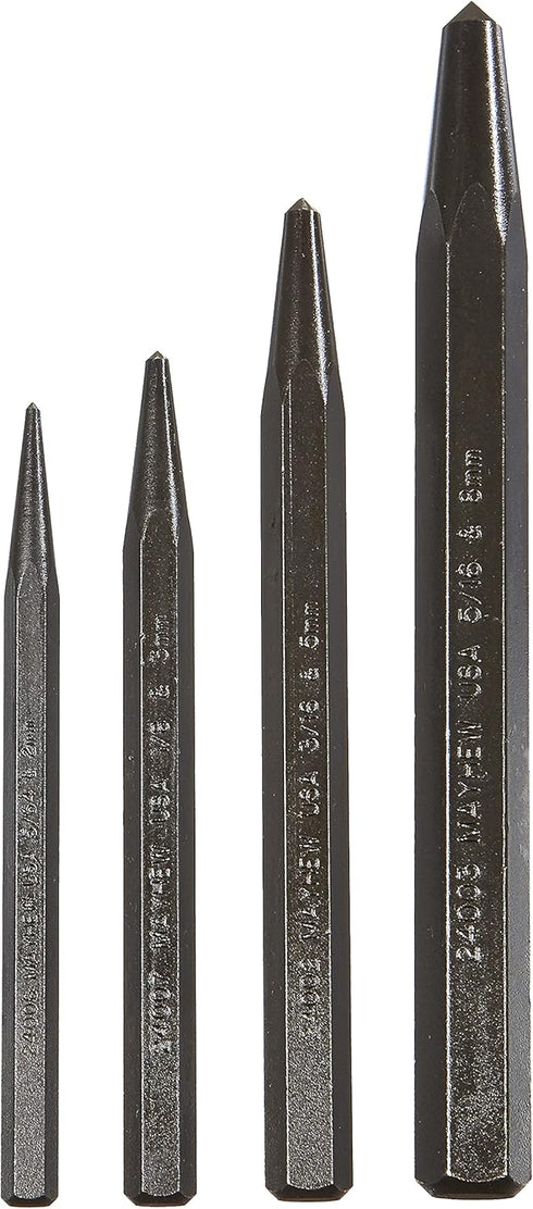 Mayhew Tools 62215 Center Punch, Black Oxide Finish, 4-Piece...