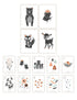 Children's Wall Art Prints, Boho Woodland Animal Room Collection, Set of Four 8x10 Prints and 5x7 Wall Cards, Forest Nursery, Gender Neutral Nurse...