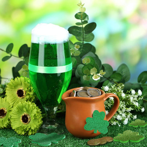 Zhanmai 200 Pcs St. Patrick's Day Shamrock Foam Stickers Glitter Green Clover Sticker Self-Adhesive Craft Sticker Shamrock Foam Cutout for Irish H...