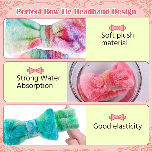 WSYUB Skincare Headband, Spa Headband, Makeup Headband, Headband for Washing Face, Gift for Teen Girls, 6pcs, Tie Dye Color Microfiber Headband, E...